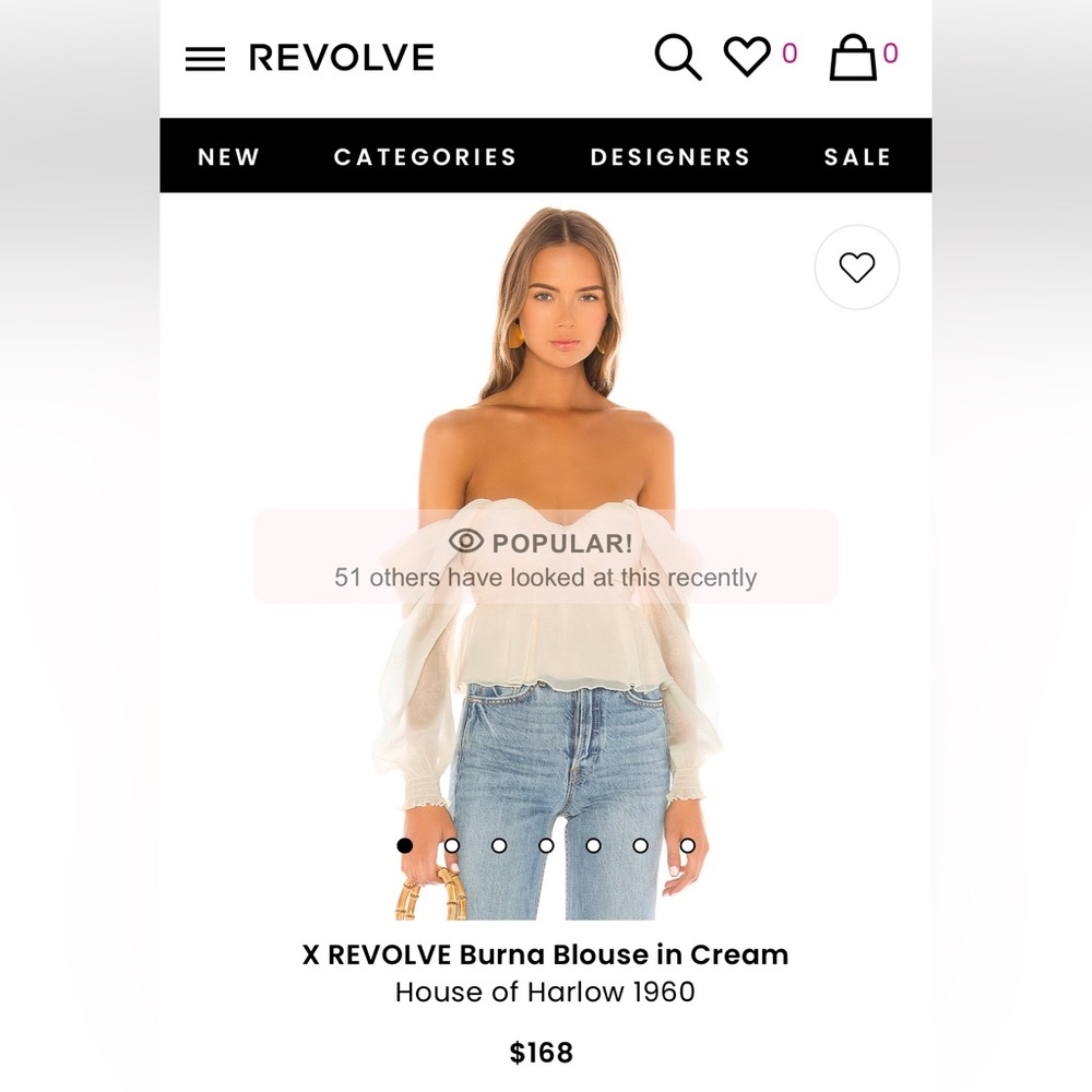 REVOLVE Burna Blouse in Cream 
House of Harlow 1960